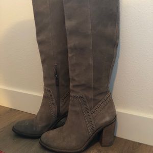 over the knee suede boots